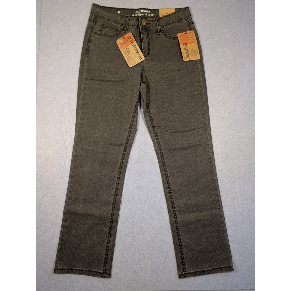Ruff Hewn Jeans Womens 8P Brown Classic Straight Stretch Denim NWT